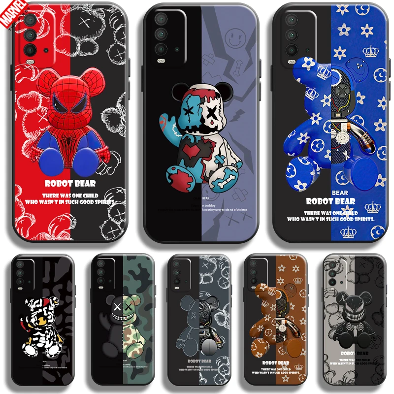 

Fashion Luxury Bear For Xiaomi Redmi 9T Phone Case Redmi 9T Coque Funda Soft Back Silicone Cover