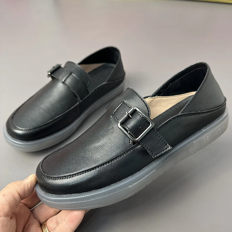 AIYUQI Loafers Woman Genuine Leather 2023 Spring New Student Sneakers Girl Flat Large Size Nurse Shoes Girl