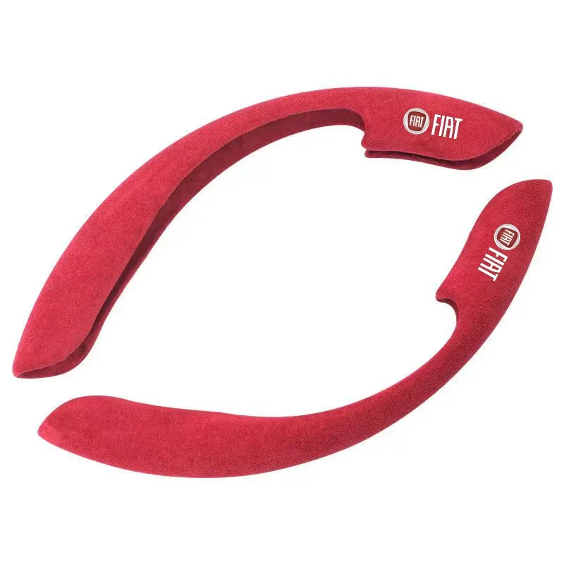 Автомобильный чехол на руль из черной замши для Fiat 500 Punto junto Panda Abarth Tipo bravo