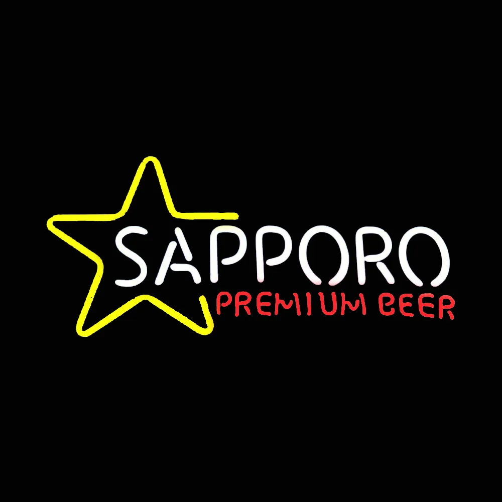 Японская пивная неоновая вывеска Sapporo оригинальная стеклянная трубка ручной