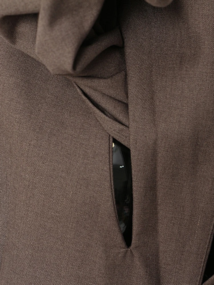 YERMORA коричневый шарф с воротником-шарфом элегантный длинный плащ для женщин