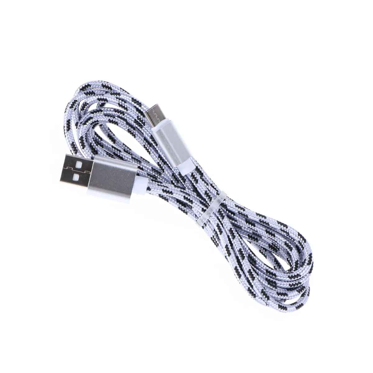 Фото USB-кабель Type-C с нейлоновой оплеткой, серебристый, для быстрой зарядки и передачи данных, для Galaxy Note 8 S8 Plus №2