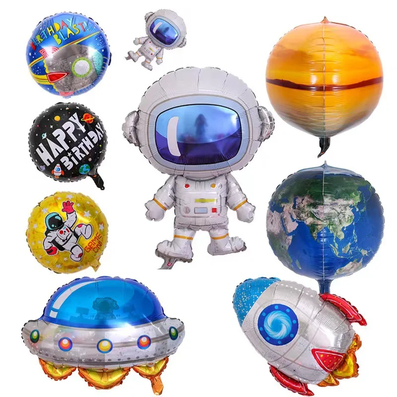 

2022Cartoon Spaceman Astronaut Rocket Foil Balloon Wedding Gift Decoration Kids Days Birthday Party Toy Aluminium Foil Ball