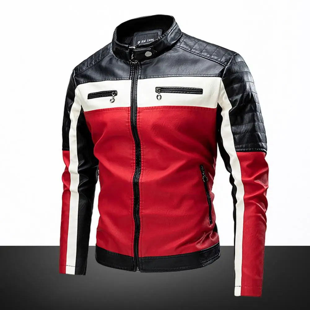

Men Coat Popular Vintage Stand Collar Outerwear Slim Warm Men Jacket