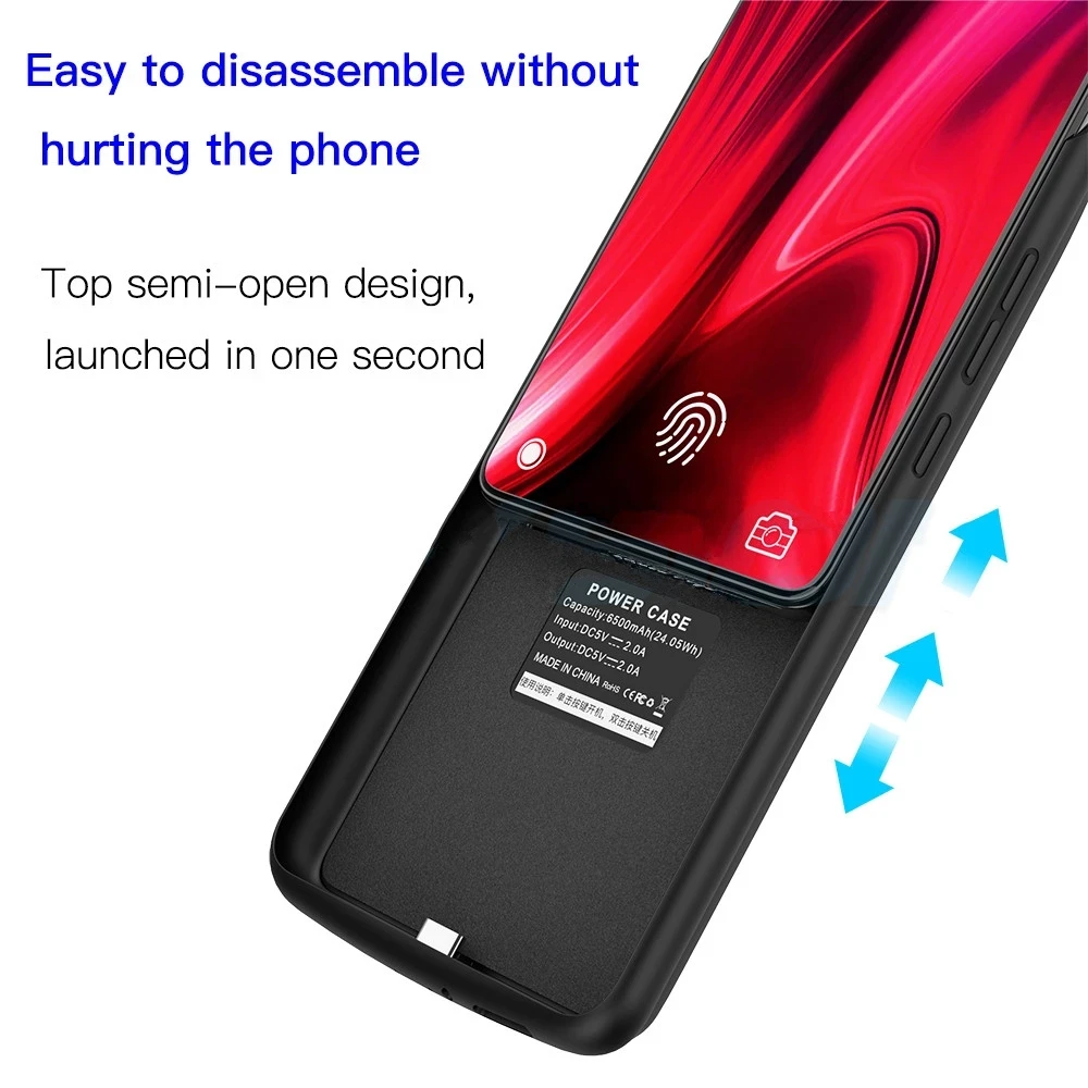 KQJYS 6500mAh Battery Charger Cases for Xiaomi Mi A3 External Power Bank Battery Charging Cover for Xiaomi Mi A3 Battery Case