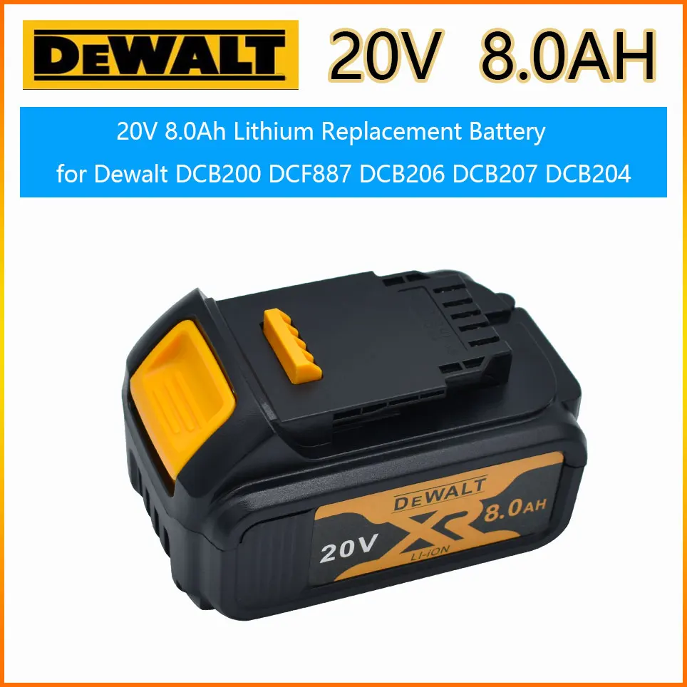 

Dewalt 5.0AH 6.0AH 8.0AH 18V 20v power tool battery for Dewalt DCB180 DCB181 DCB182 DCB201 DCB200 MAXXR power tool 18650 battery