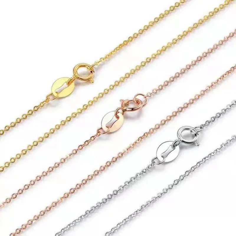 

BANFU Real 18K Gold O-shaped Chain AU750 Pure Gold Necklace Fine Jewelry Birthday Gift Neckalce for Woman Gold Necklace