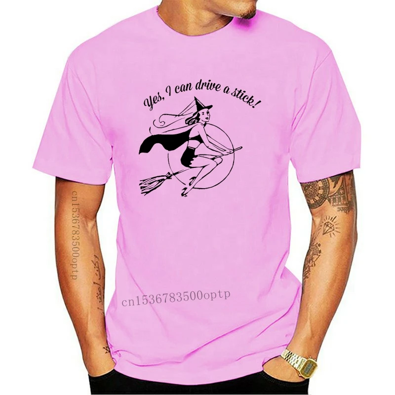 

Мужская одежда, летняя модная повседневная мужская футболка с круглым вырезом, забавная футболка с надписью «Yes I Can Drive A Stick», костюм ведьмы н...