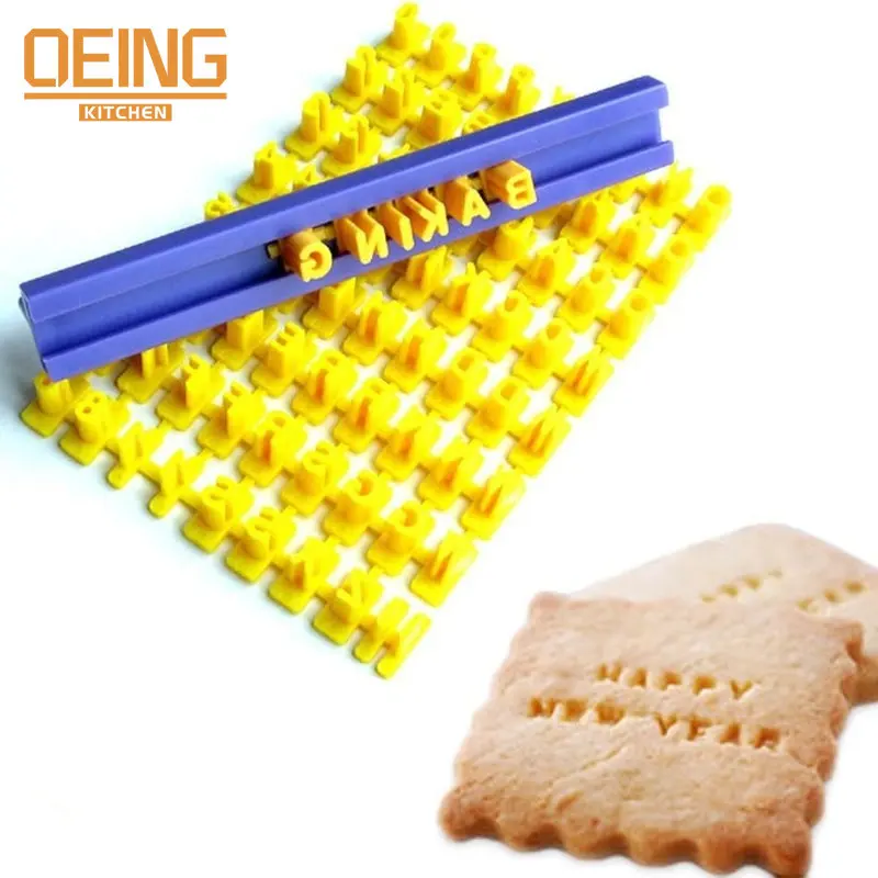 

Biscuits Baking Printing Alphabet Mold Cookies Cutter Word Press Stamp Baking Mold Cake Curling Embossing Mold Cookie DIY Tools