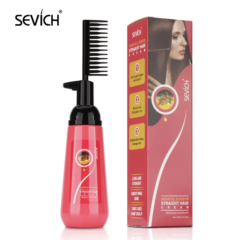 

150ml With Comb Long And Straight Smoothing HairTake Care Hair Easily Dye Shampoo Argan Oil And Keratin Straight Hair Cream