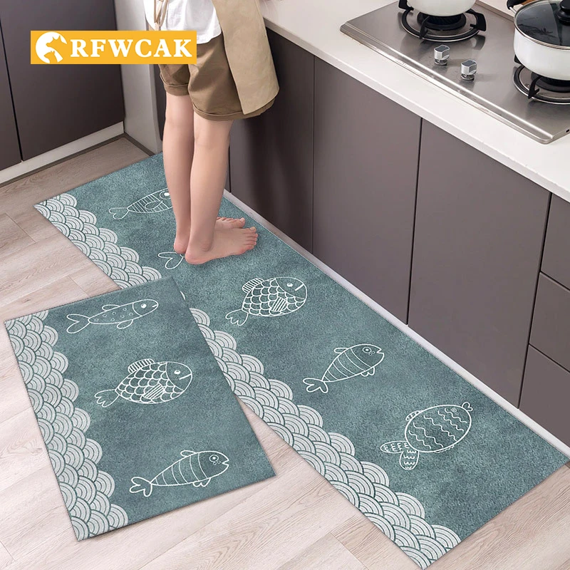 

Modern Minimalist 3D Cartoon Animation Kitchen No Sand Mat Floor Mat Home Decoration Bathroom Hallway Bedroom Door Small Carpet