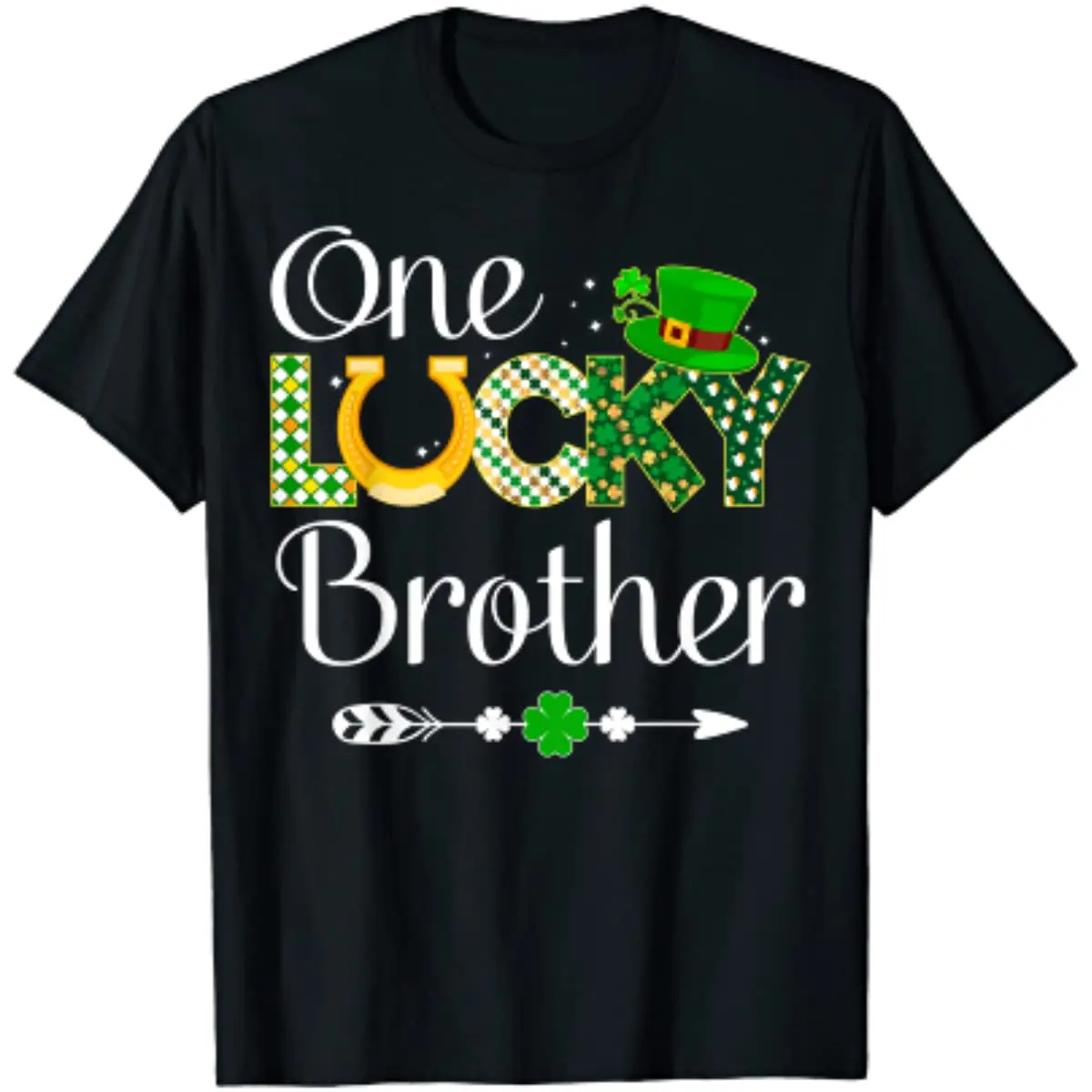

One Lucky Brother St Patricks Day Shamrock for Men Boys T-Shirt Young Graphic T Shirts Men Clothing Cotton Daily Four Seasons