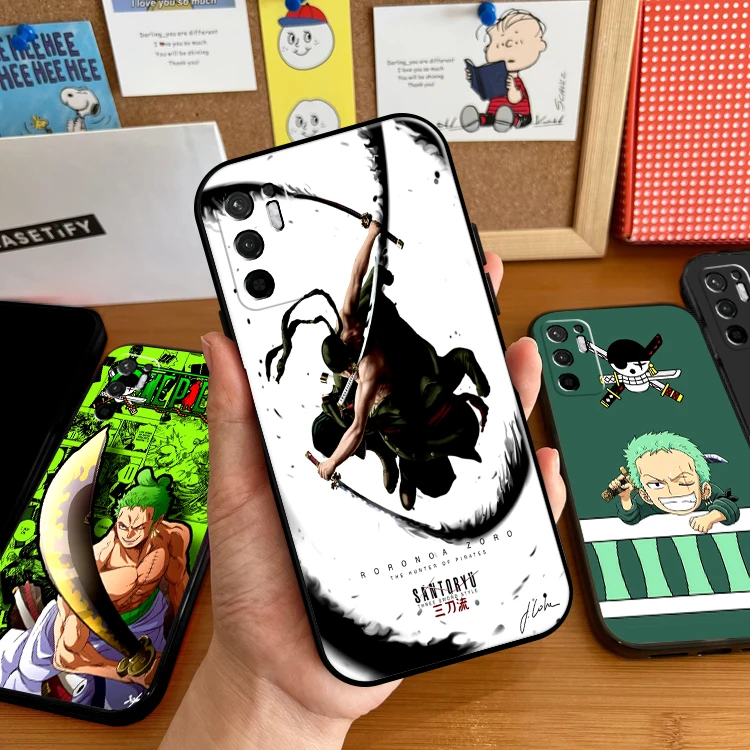 

Japan One Piece Luffy Zoro Case For Xiaomi Redmi Note 10 10S 10T 9 9S 9T 5G Phone Case For Redmi 10 9 9T 9A 9C Black