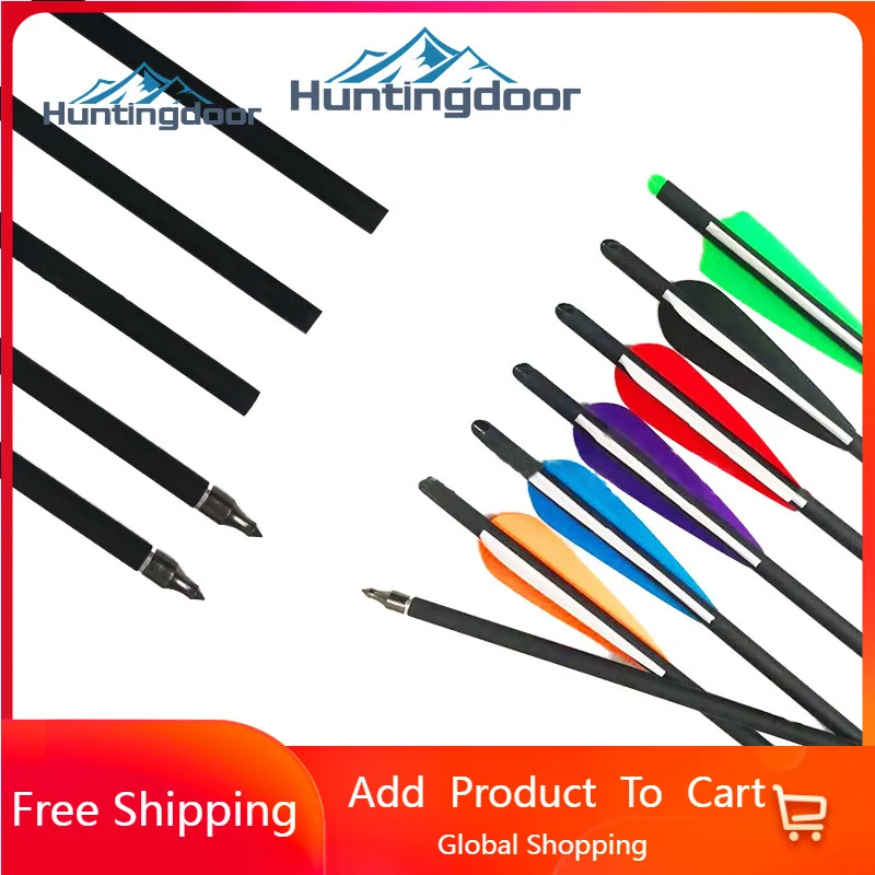 

20 "смешанный углеродный арбалетный болт OD 8,8 мм ID 7,6 мм стрела tip125grain пластиковое перо подходит для арбалетов под 250 фунтов