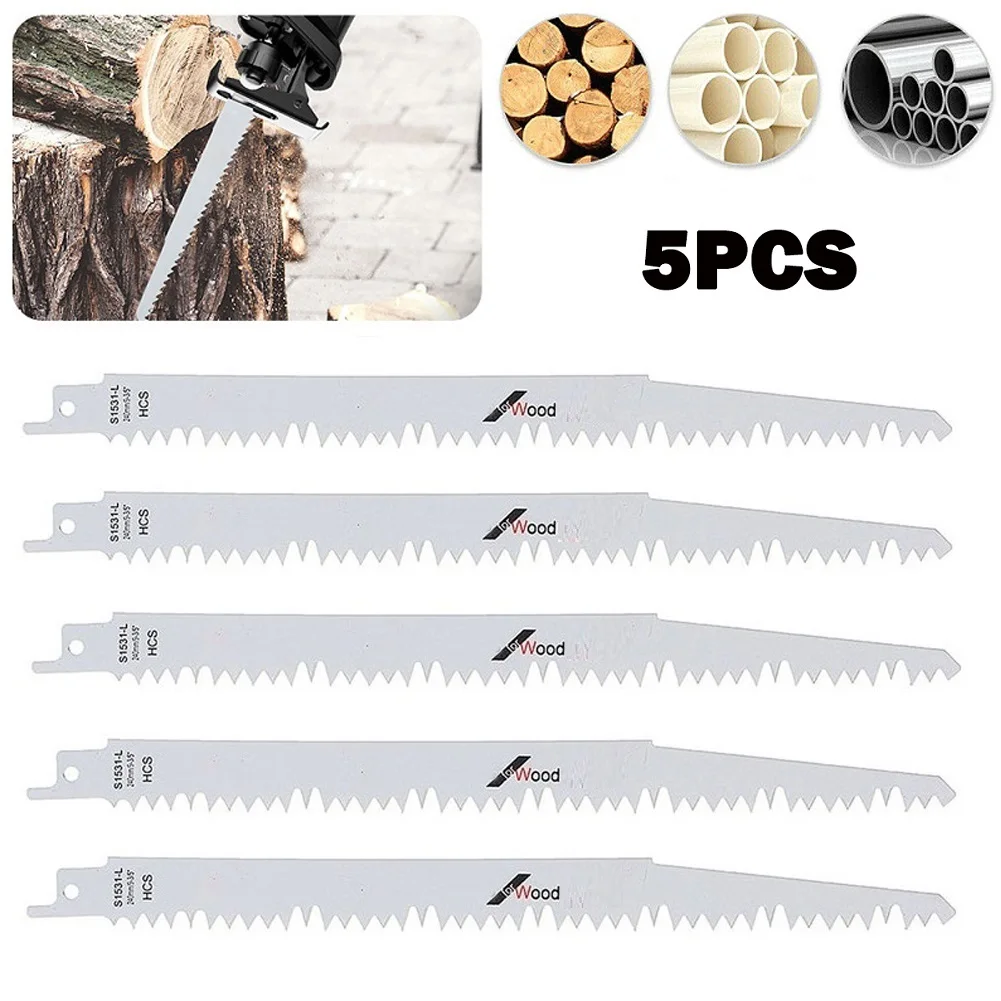 

5pcs Reciprocating Saw Blades Saber Saw Handsaw Multi Saw Blade For Cutting Wood Metal For Bosch Makita- Dewalt DIY Tool