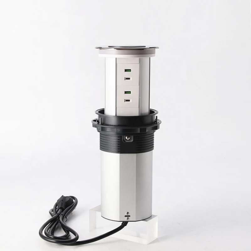 

Wifi Smart life home using Office tabletop extension electric plug power tower socket kitchen motorized pop up usb-c socket