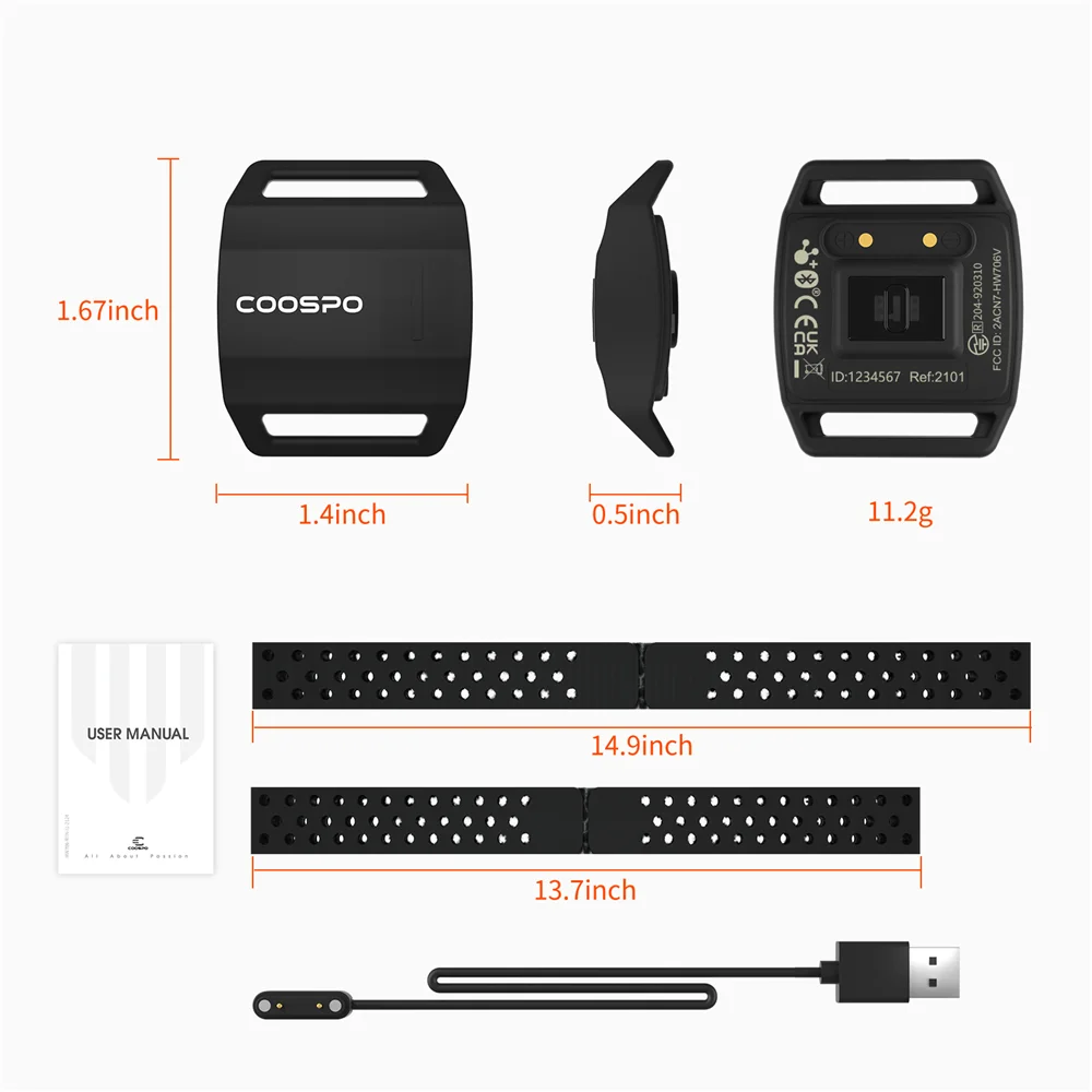 Фото Монитор сердечного ритма CooSpo, наружный оптический фитнес-монитор, Bluetooth 4,0 ANT + велосипедный компьютер для Garmin Wahoo №4