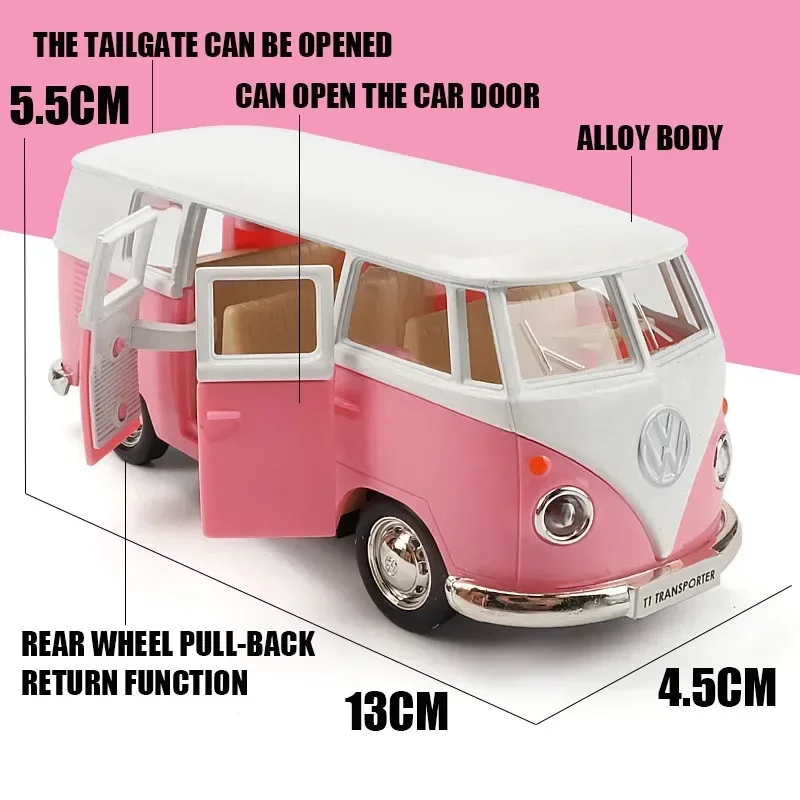 1:36 VOLKSWAGEN T1 Высокая имитация литья под давлением автомобиля из металлического