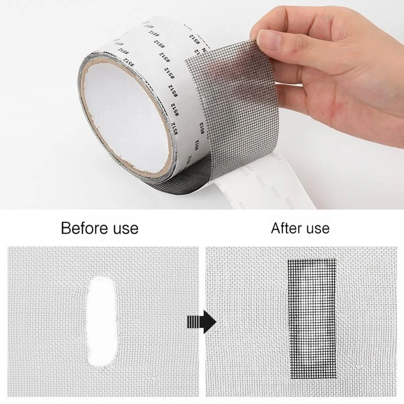 

Window Screen Repair Tape Self Adhesive Mesh Tape Net Door Fix Patch Anti Insect Mosquito Mesh Broken Holes Repairing