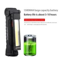 work light cob led torch flashlight usb rechargeable with built in battery set multi function folding camping magnet light lamp