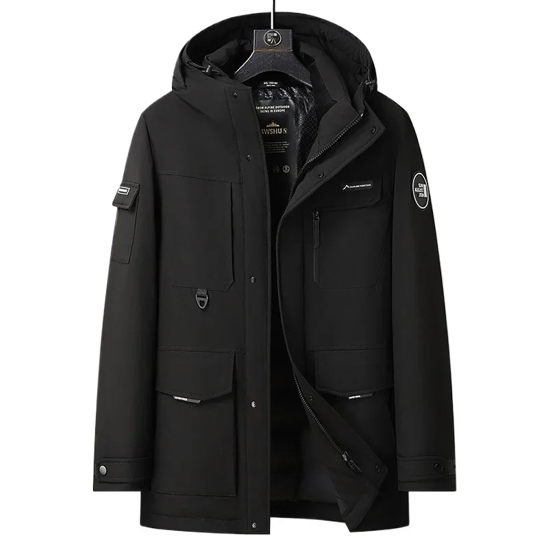 New Arrival Fashion Suepr Large Winter Male Youth Medium Long Hooded Workwear Down Jacket Plus Size 3XL 4XL 5XL 6XL 7XL 8XL9XL