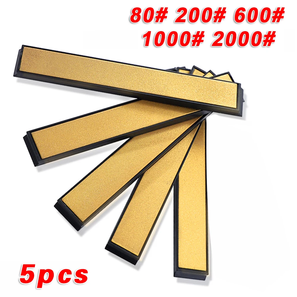 

5pcs Knife Sharpener Sharpening Tool Titanium Diamond Whetstone Fixed Angle Replacement 80-2000 Kitchen Tools Gadgets