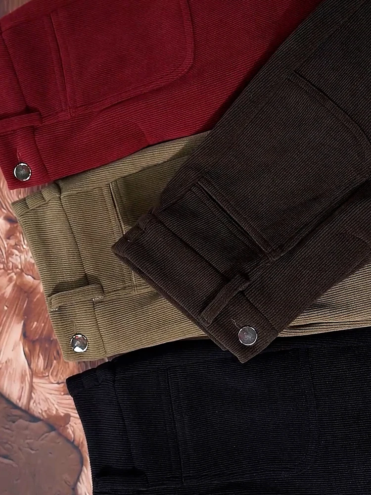 Плюс размеры вельветовые прямые брюки из синели на флисовой подкладке женские