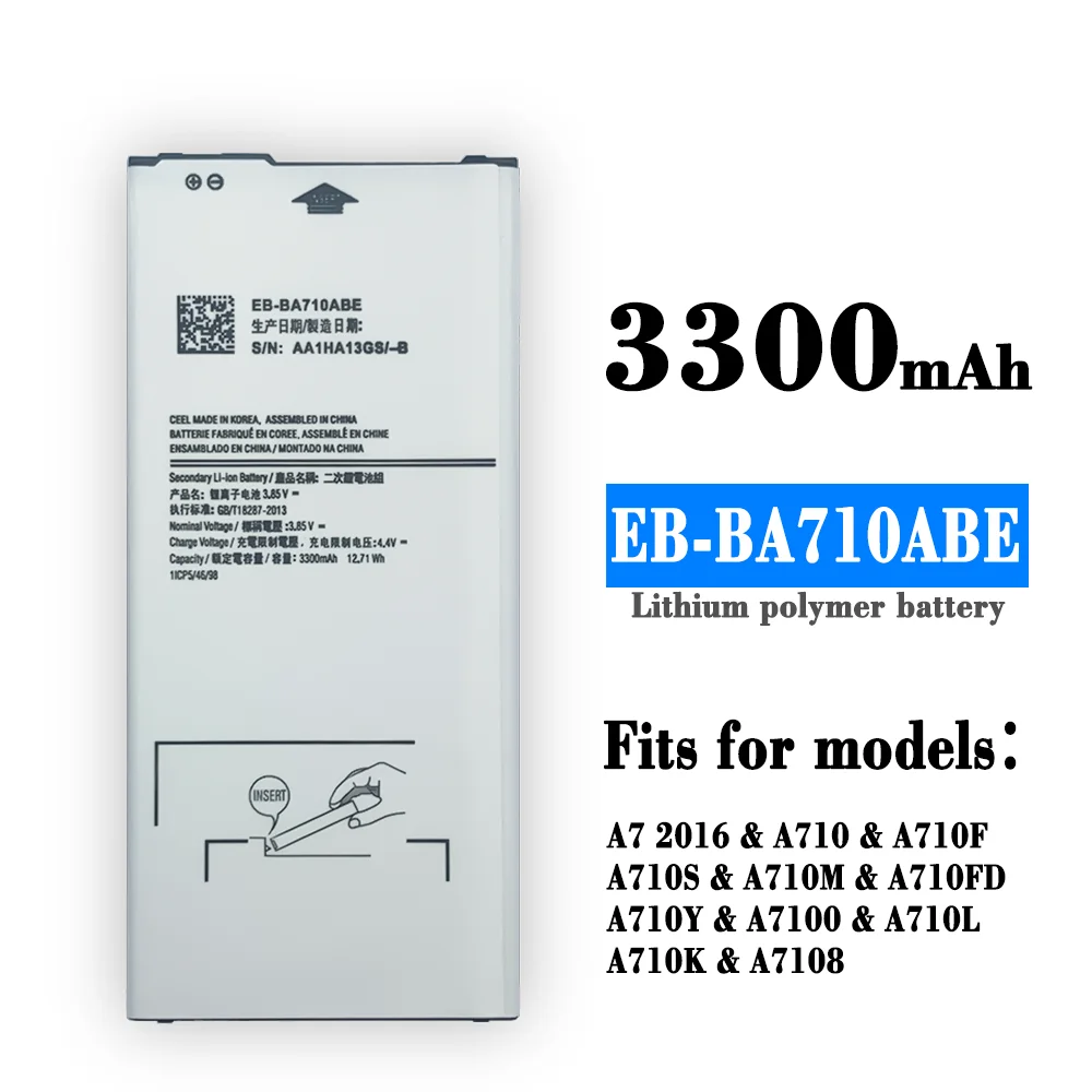 

Samsung Original Replacement Battery EB-BA710ABE For Samsung GALAXY A7 2016 A7100 A7109 A710 A710F Genuine Phone Battery 3300mAh