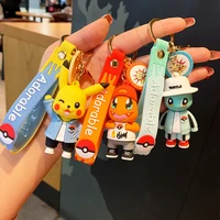 pokemon anime pikachu charmander psyduck snorlax squirtle anime fashion keychain bag pendant keyring accessories birthday gifts