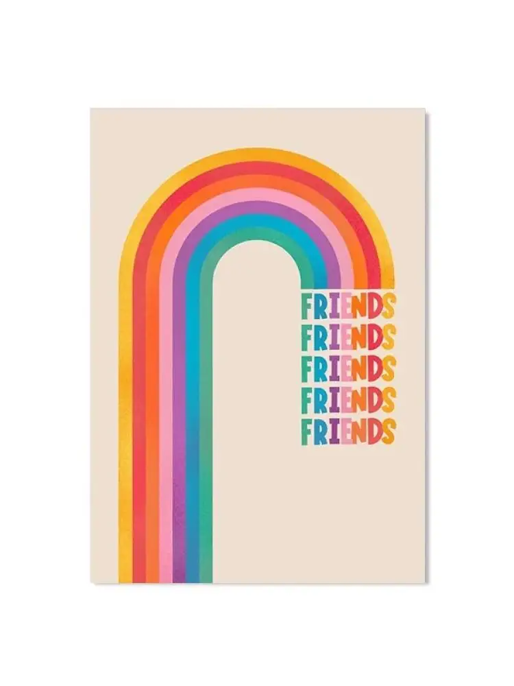 Бохо Радужный Смайлик Холст Искусство Современный Стиль Пистика Хиппи Эскизы