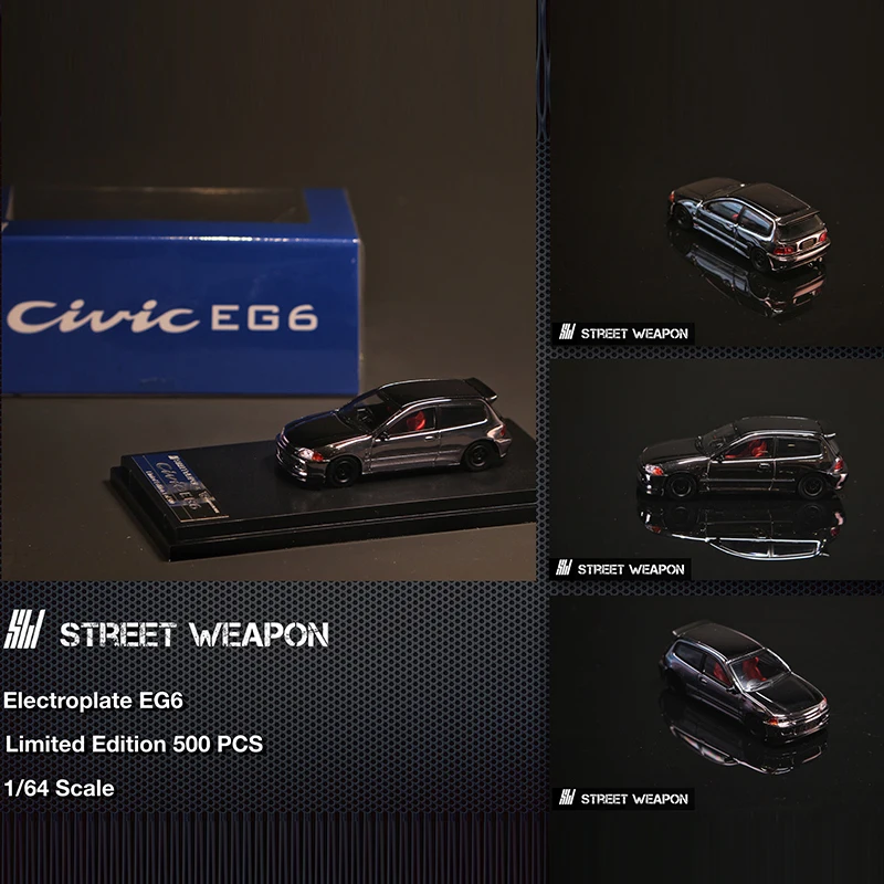 

Модель автомобиля Honda Civic EG6, модель 1:64, литой под давлением автомобиль с гальваническим покрытием, версия ограничена 500