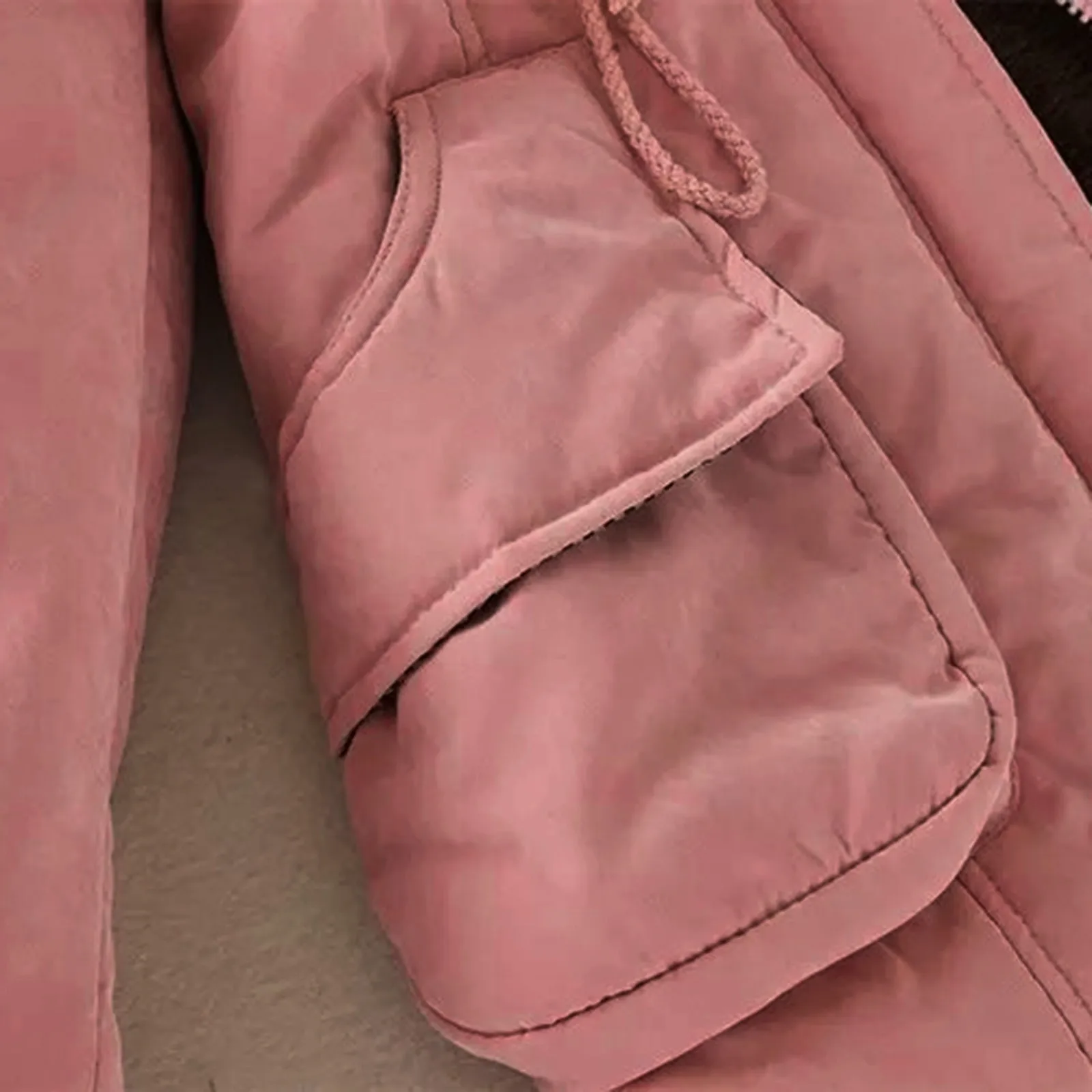 2024 зимние женские теплые парки средней длины флисовые карманы на молнии тонкая