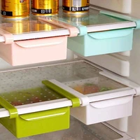 2pcs household kitchen slide refrigerator space save organizer storage rack shelf holder draining drawer preservation diaphragm
