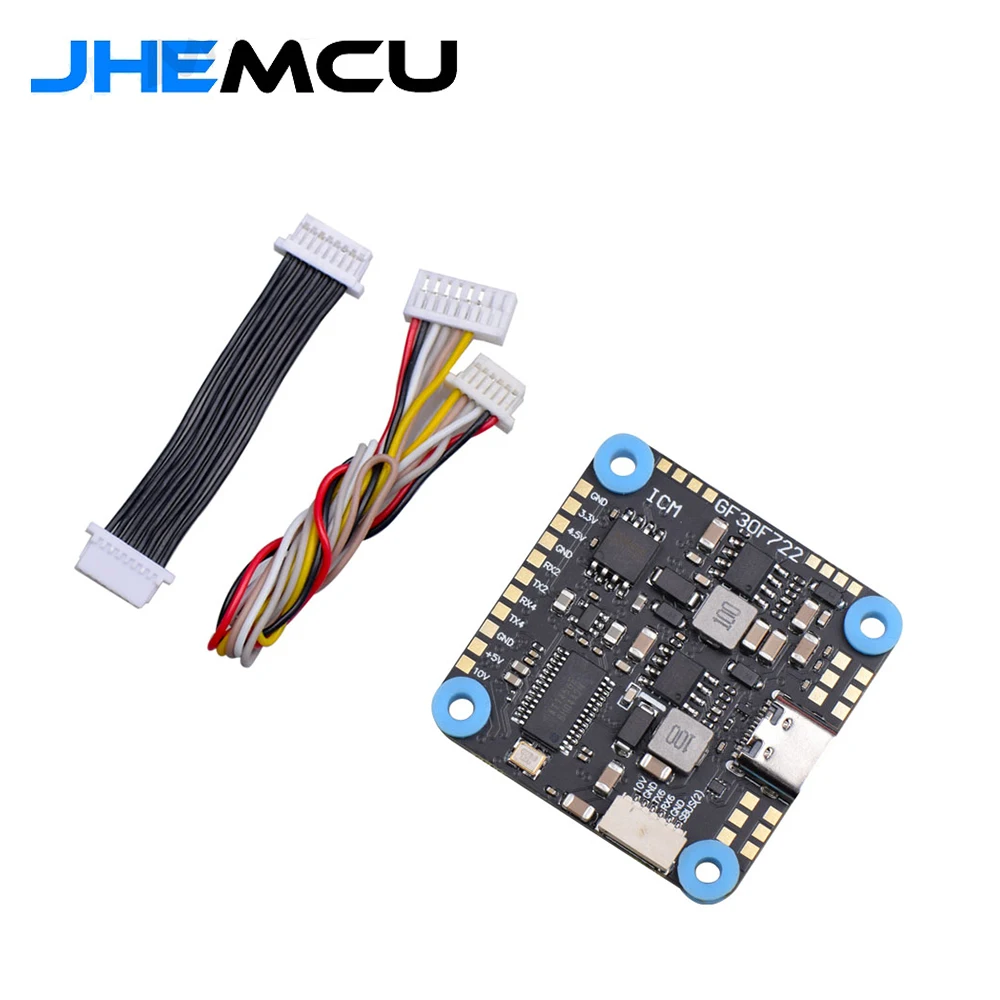 

JHEMCU GF30F722-ICM F722 Baro OSD 5V 10V Dual BEC Контроллер полета 3-8S 30x30 мм для FPV Freestyle HD дроны DIY части