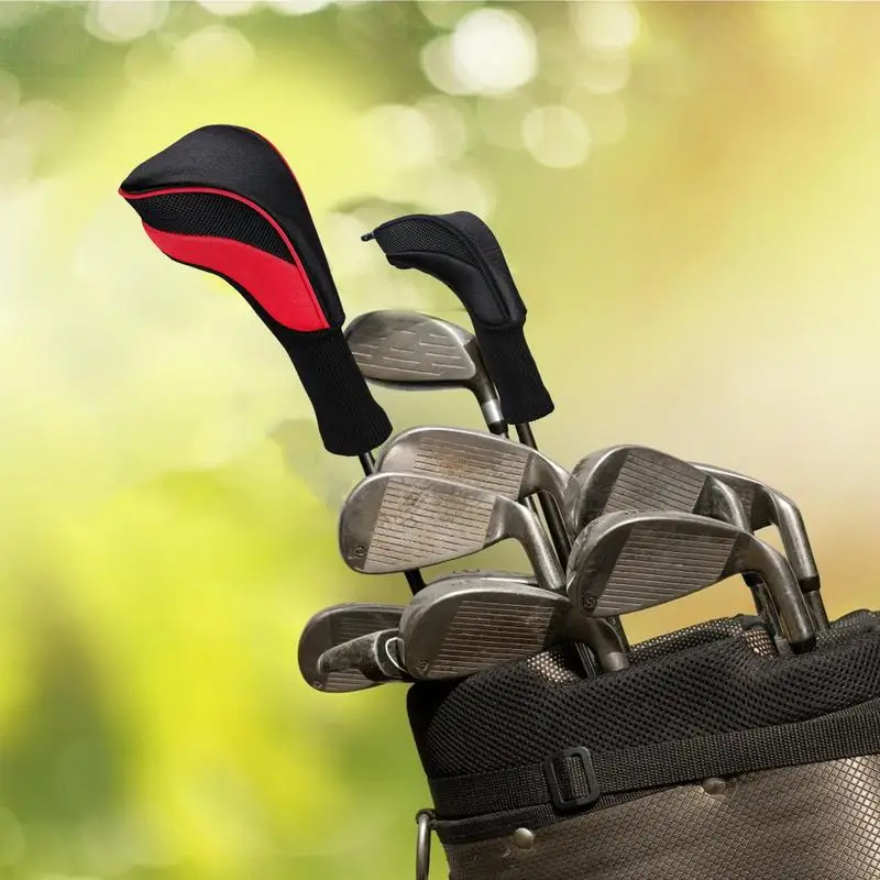 

Golf Head Covers Ventilated Golf Club Head Covers 3Pcs Golf Accessories Knitted Wood Club Cover Thick Sponge Liner Lining