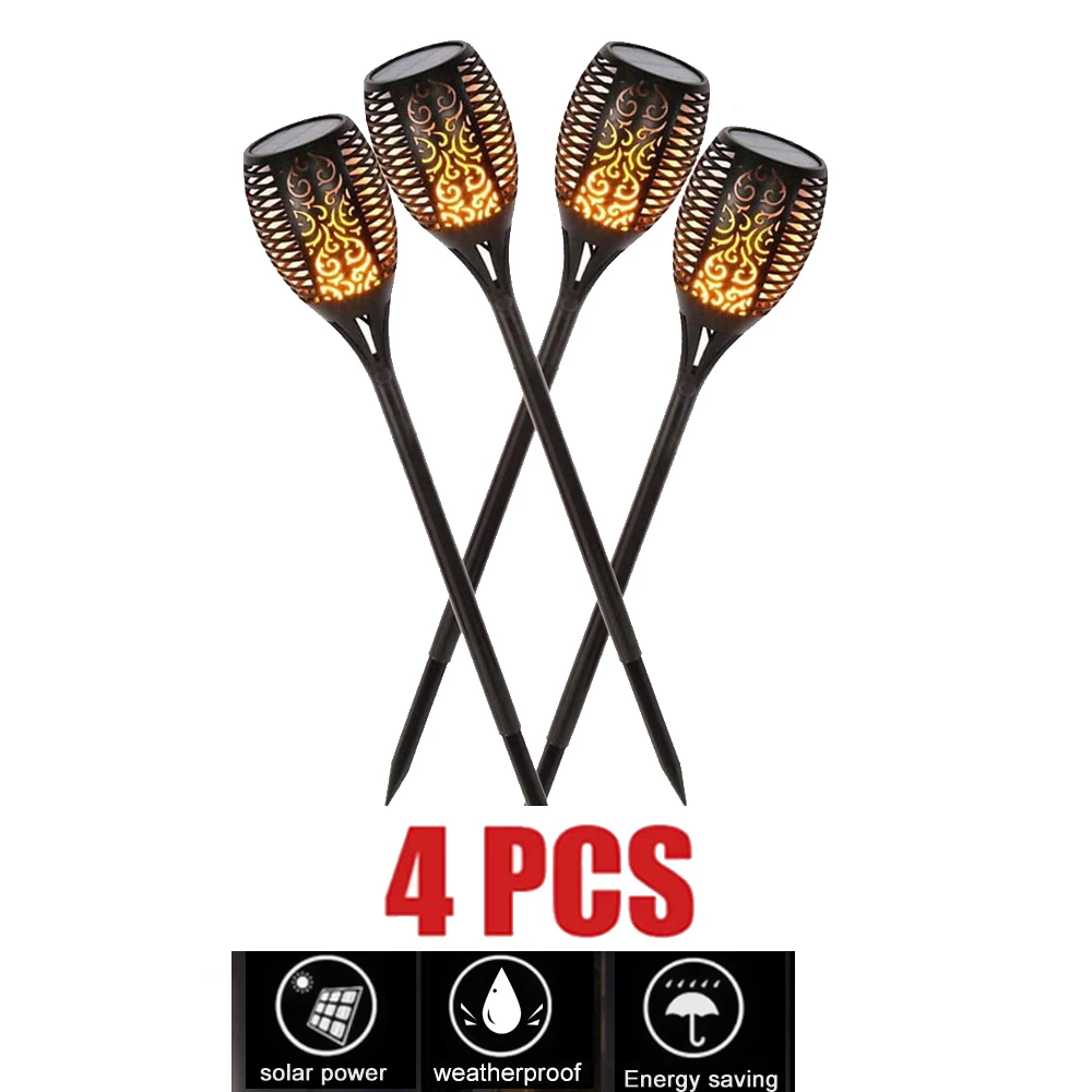 

2-8pcs solar flame lights tiki torches flickering Camping tent Camping street yard lighting solar Landscape Lawn led tiki to