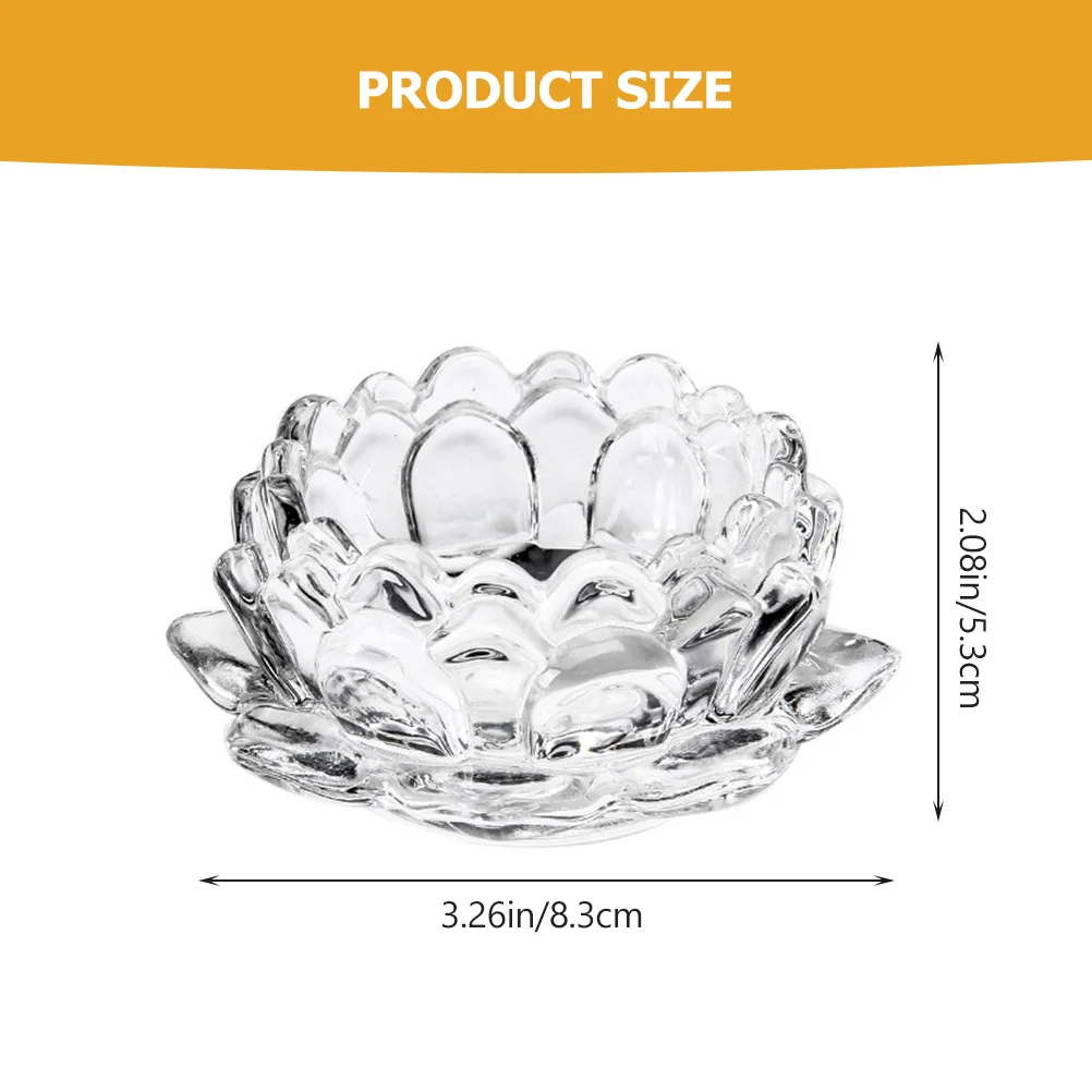 

Lotus Candle Holder Glass Candle Base Clear Candlestick Home Candle Holder Decor