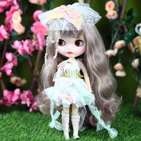 ICY DBS Blyth Doll 1/6  фиолетовые волосы зеленая талия кукла