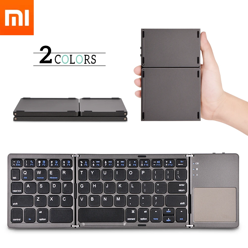 

Складная мини-клавиатура xiaomi English b033, с сенсорной панелью, совместимая с bluetooth, беспроводная клавиатура для ipad, планшетов, телефонов