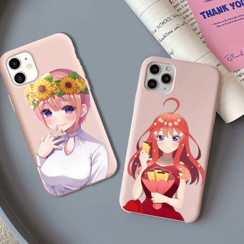 

Quintessential Quintuplets Phone Case for iPhone 11 12 13 Mini Pro Xs Max 8 7 6 6S Plus X XR Solid Candy Color Case
