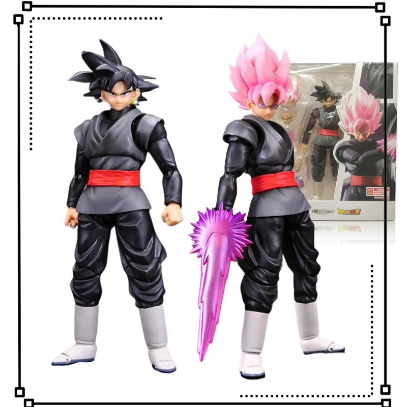 Dragon Ball Anime Action Figures SHF Black Goku Saiya Zamas Peach Red Joint Movable Hand-made Doll Kakarotto Collectibles Gifts