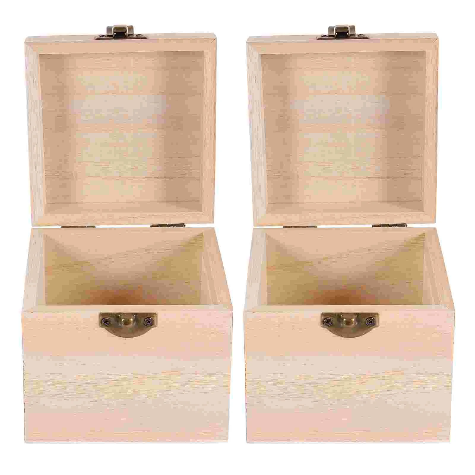 

Box Jewelry Wooden Wood Storage Trinket Holder Boxesgift Case Tea Packing Rustic Decorative Ring Unfinished Organizer Preserved