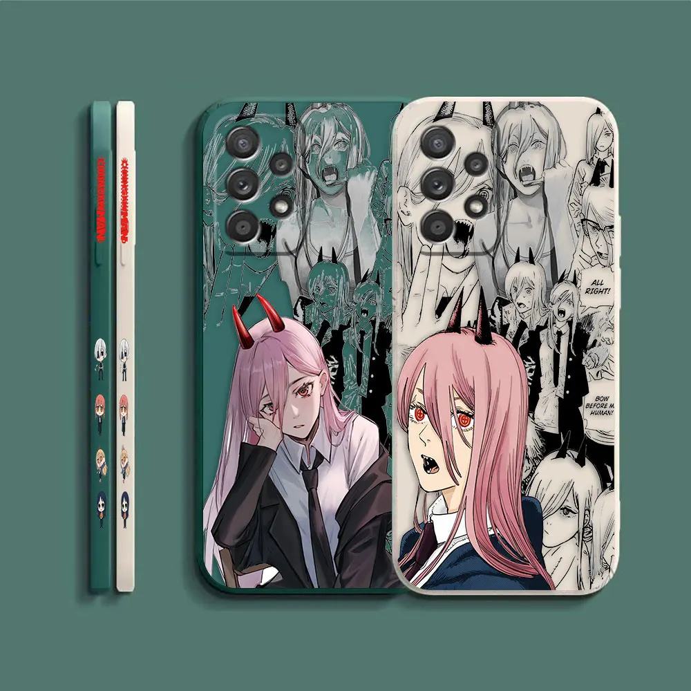 Case For Samsung Galaxy A91 A14 A73 A72 A71 A53 A52 A51 A42 A33 A32 A22 A21S A13 A715F A52S A22S 4G 5G Case Chainsaw Man POWER