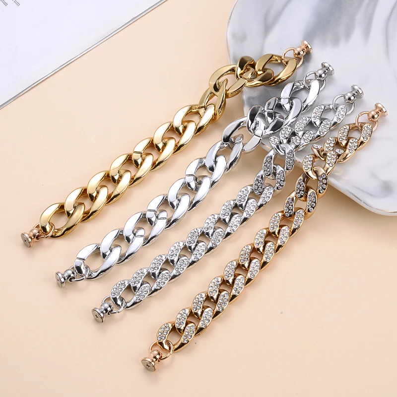 New Gold Silver Colors Acrylic Mobile Phone Chain DIY Handmade Accessories for Lady Women TelePhone Chains Strap Jewelry