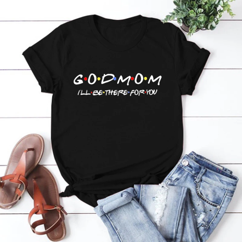 God Mom Shirt God Mother Gift God Mom Graphic Tees Women Aesthetic Godmother Clothes Summer Tops Harajuku M
