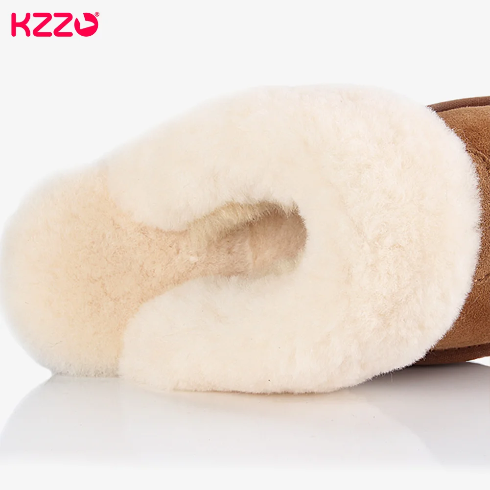 Модные мужские зимние меховые тапочки KZZO из натуральной овечьей кожи мягкие