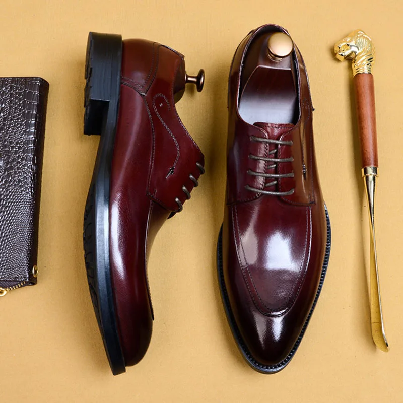 Туфли-оксфорды HNXC мужские из натуральной кожи итальянские классические туфли на