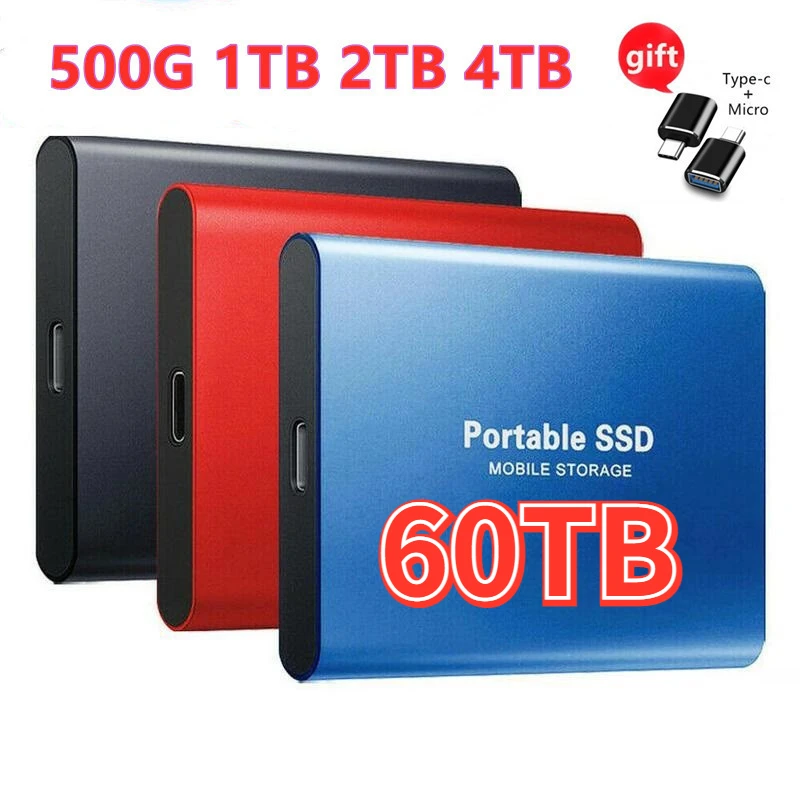 

M.2 SSD Mobile Solid State Drive 60TB 8T Storage Device Hard Drive Computer Portable USB 3.0 Mobile Hard Drives Solid State Disk