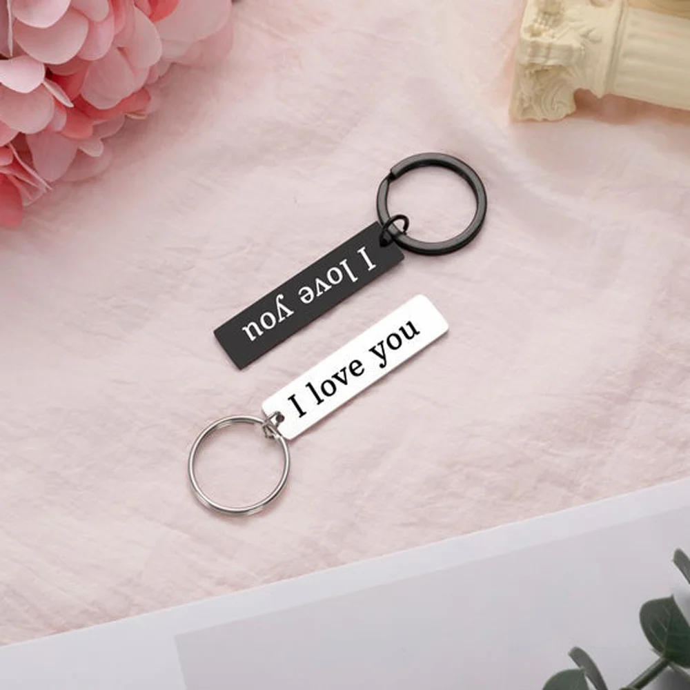 

Customized Name KeyChain for Men Stainless Steel Gold Jewelry Personalised Gift Custom Engraved Copywriting Key Chain Llavero