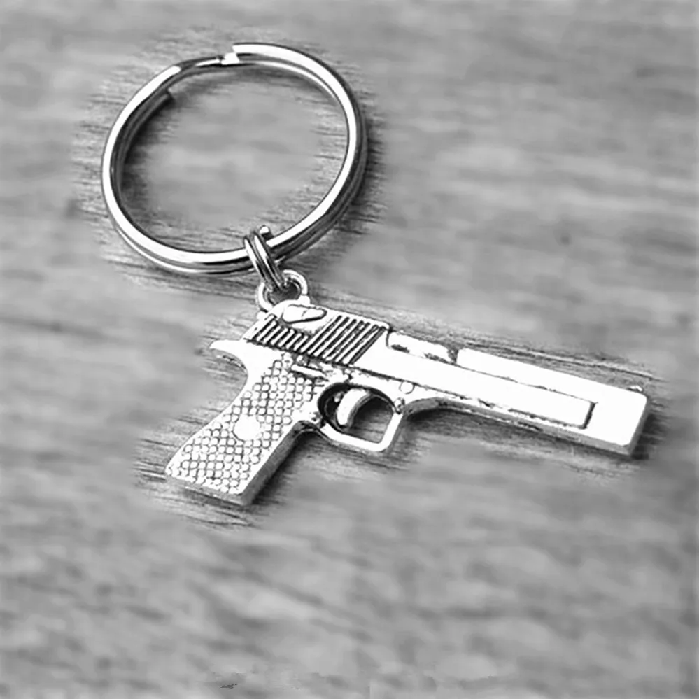 

Gun Keychain Gun Keyring Silver Gun Accessory Revolver Handgun key chain
